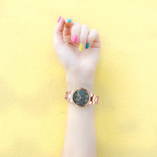 Load image into Gallery viewer, Afro Print Ndop-green Stainless Steel Quartz Watch