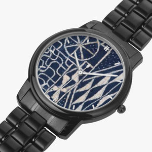 Afro print Ndop Stainless Steel Quartz Watch (With Indicators)