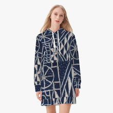 Load image into Gallery viewer, Afro print Ndop Women&#39;s AOP Hoodie Dress