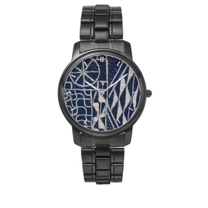 Afro print Ndop Stainless Steel Quartz Watch (With Indicators)