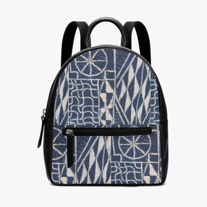 Afro print Ndop Unisex Leather Backpack