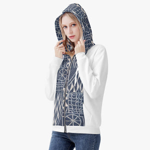 Afro print Ndop Women's AOP Full Zip Up Hoodie