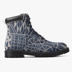 Afro print ndop Leather Boots