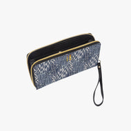 Afro print Ndop Leather Wristlet Clutch Wallet