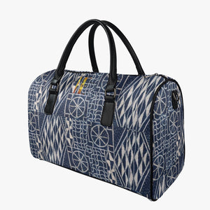 Afro print Ndop Leather Travel Bag