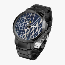 Load image into Gallery viewer, Afro print Ndop Steel Strap Automatic Watch (With Indicators)