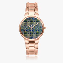 Load image into Gallery viewer, Afro Print Ndop-green Stainless Steel Quartz Watch