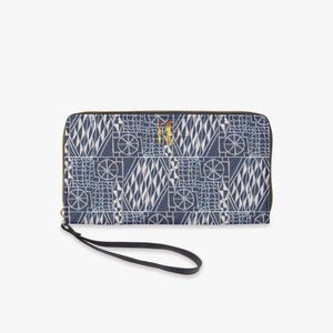 Afro print Ndop Leather Wristlet Clutch Wallet