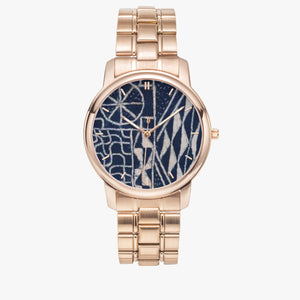 Afro print Ndop Stainless Steel Quartz Watch (With Indicators)
