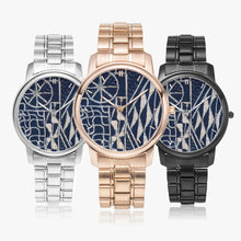 Load image into Gallery viewer, Afro print Ndop Stainless Steel Quartz Watch (With Indicators)