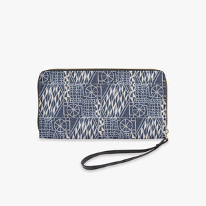 Afro print Ndop Leather Wristlet Clutch Wallet