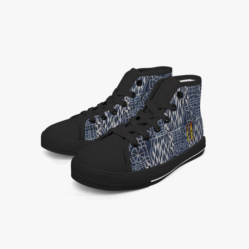 Afro print Ndop Kid’s High-Top Shoes