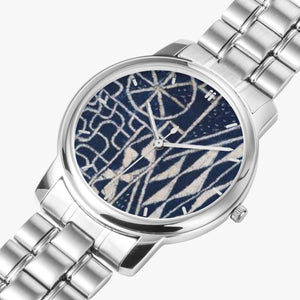 Afro print Ndop Stainless Steel Quartz Watch (With Indicators)