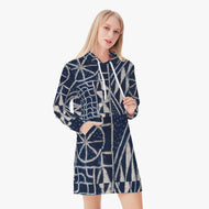 Afro print Ndop Women's AOP Hoodie Dress