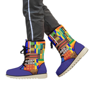 Afro Print Kente Women's Plush Boots