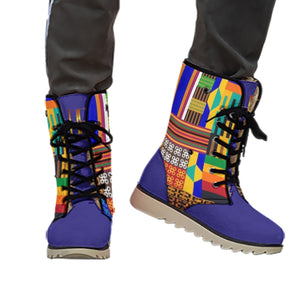 Afro Print Kente Women's Plush Boots