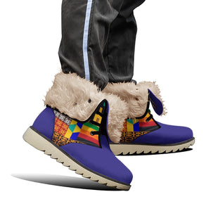 Afro Print Kente Women's Plush Boots